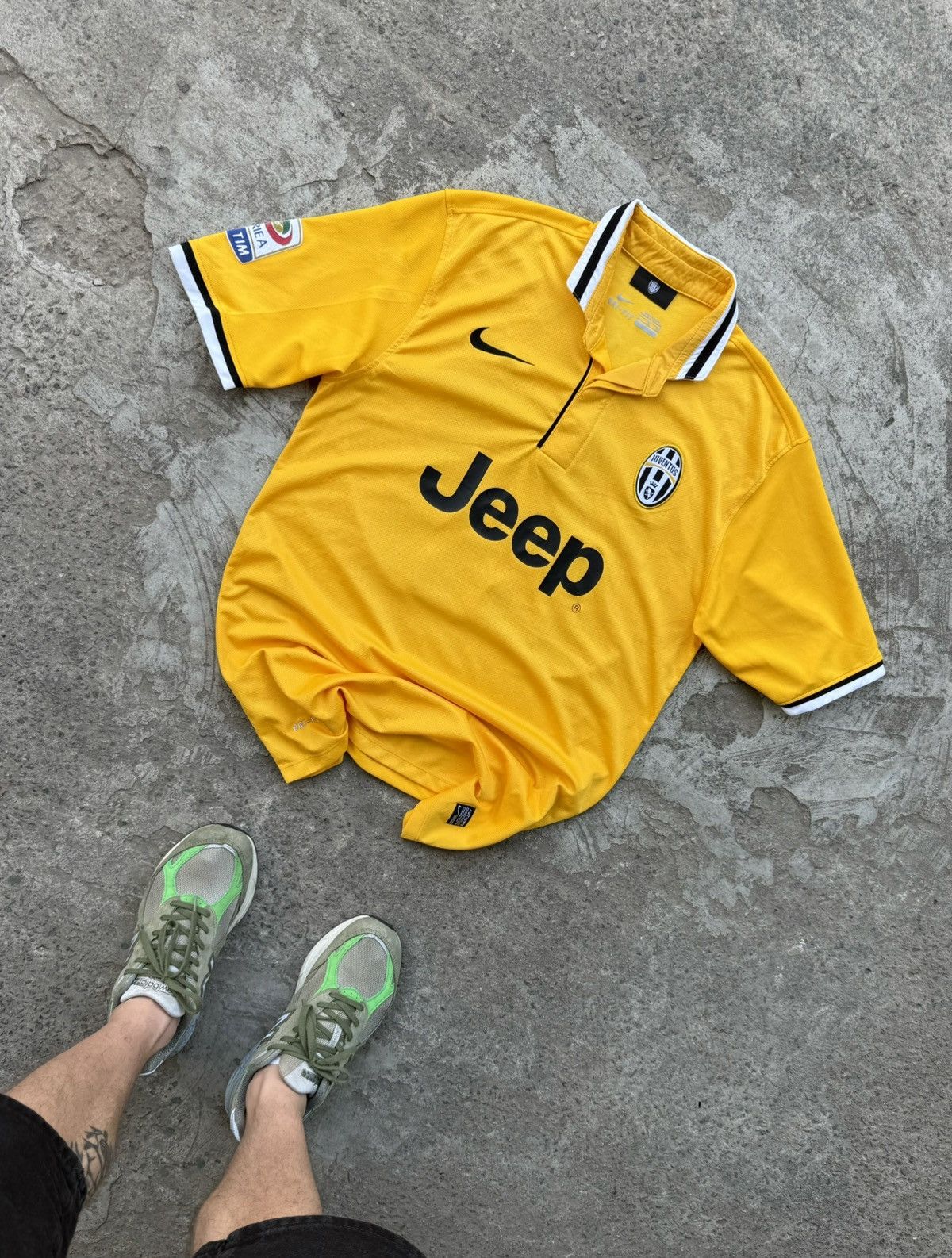 Other Juventus 2014 Away Y2k Yellow Blokecore Drill Soccer Jersey