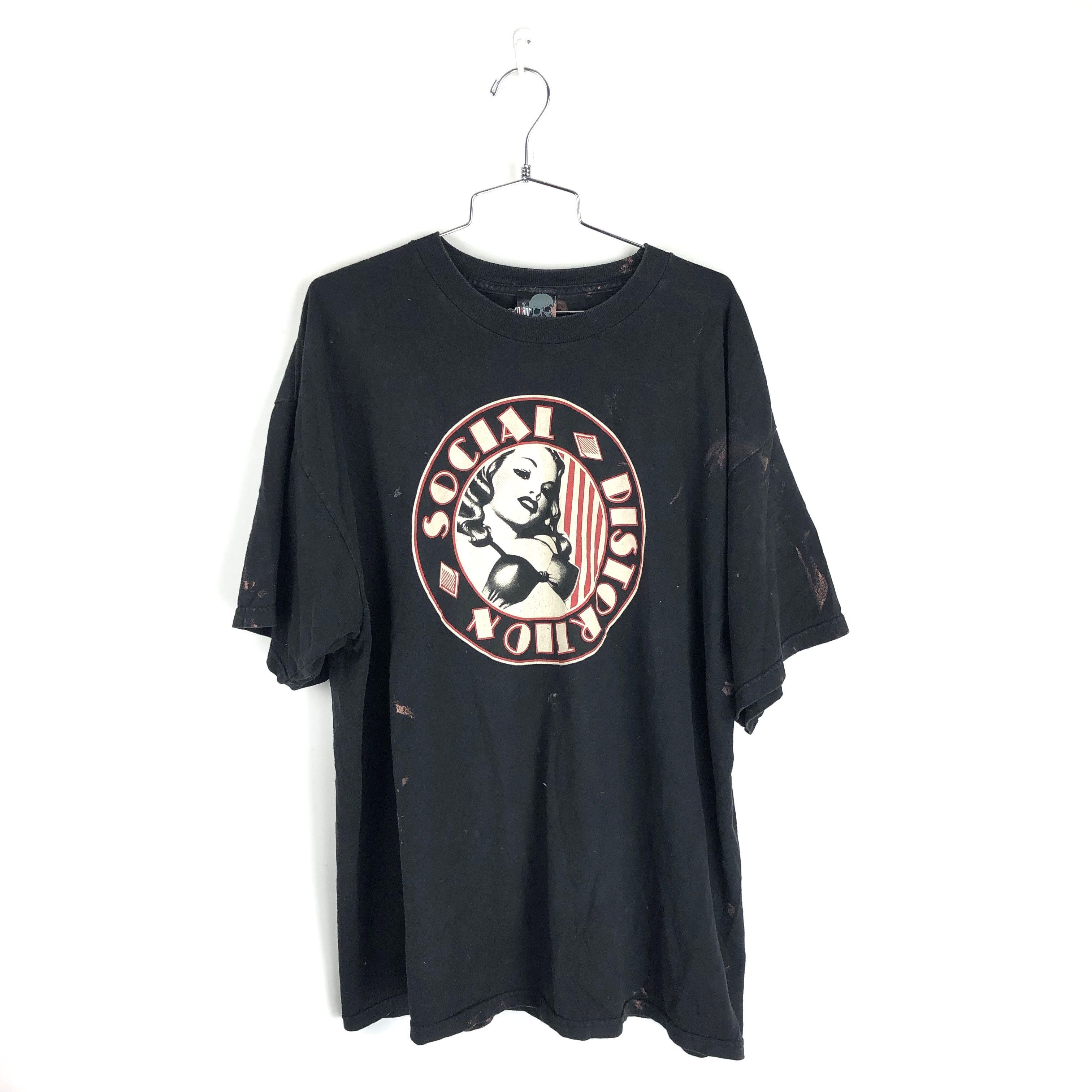 Vintage Social Distortion T Shirt Size 2xl Mens Giant Tag Band Tour Concert