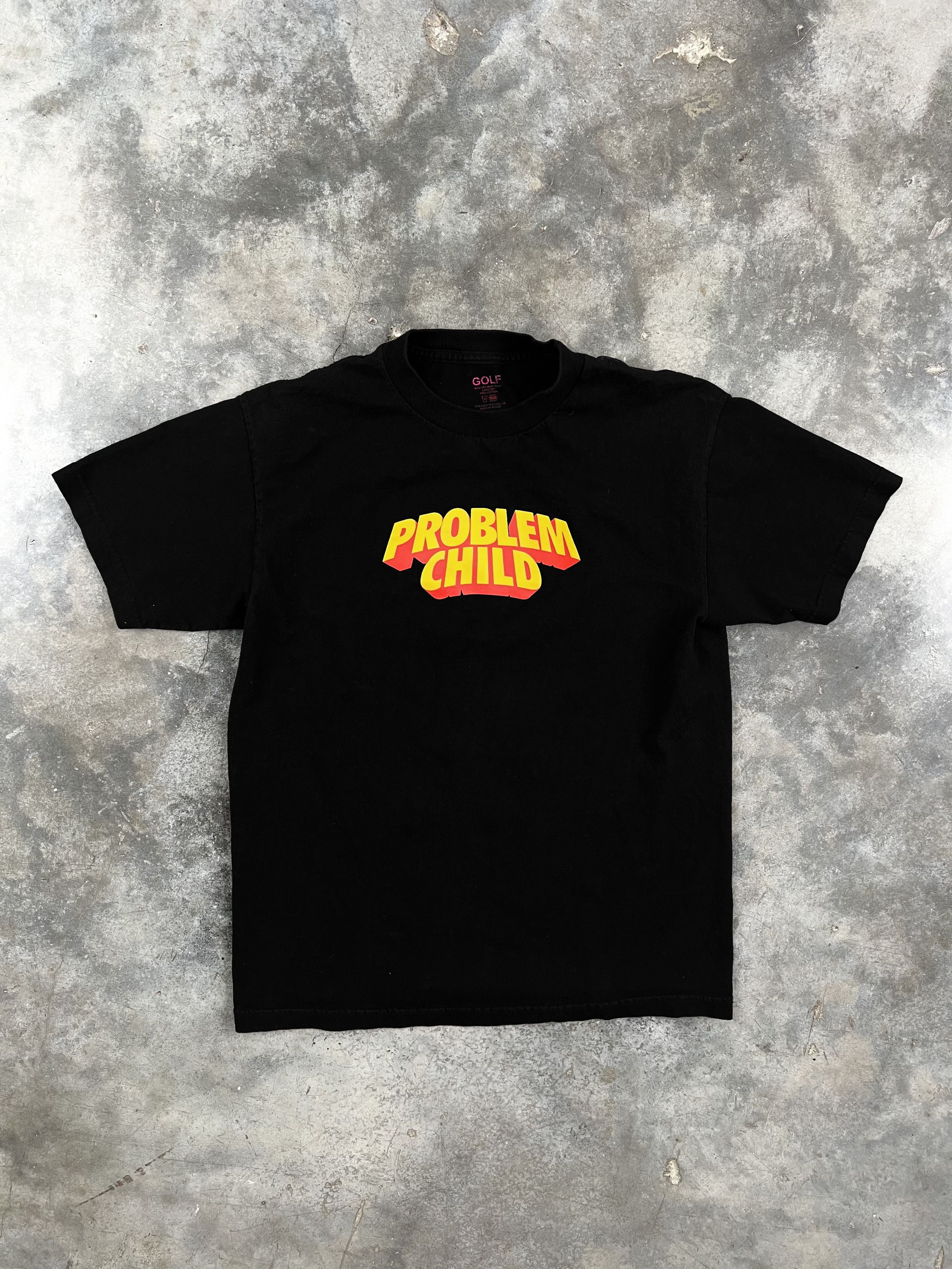 Wang Golf Wang Problem Child Black Logo Tee Medium Tyler Hoodie, Sweatshirt | FlexRushtees.com