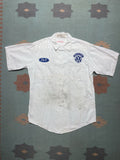 Vintage 1950s 60s Work Shirt Volkswagen Patch White Twill Medium