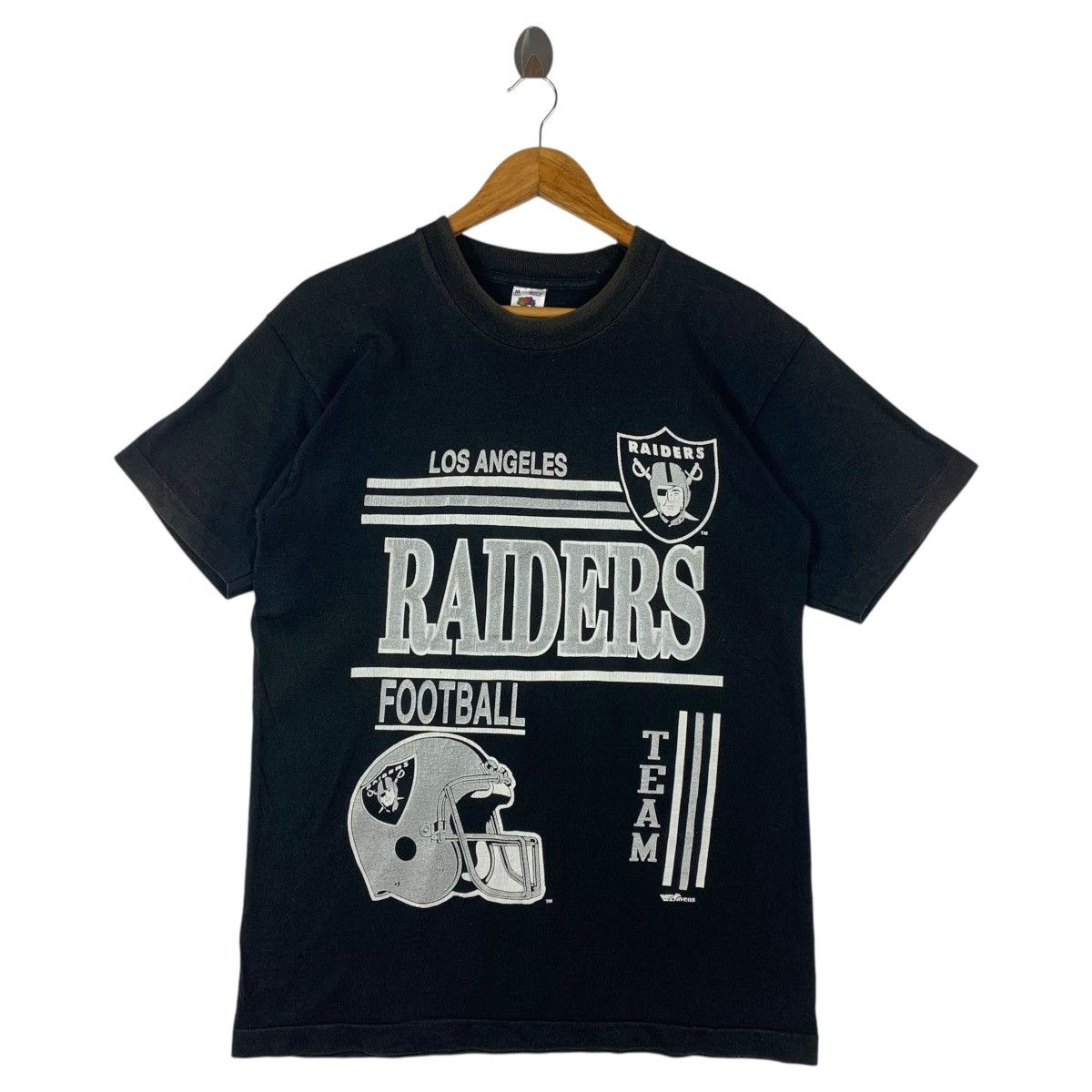 Vintage 90s Los Angeles Raiders Big Logo Printed Tee Hoodie, Sweatshirt | FlexRushtees.com