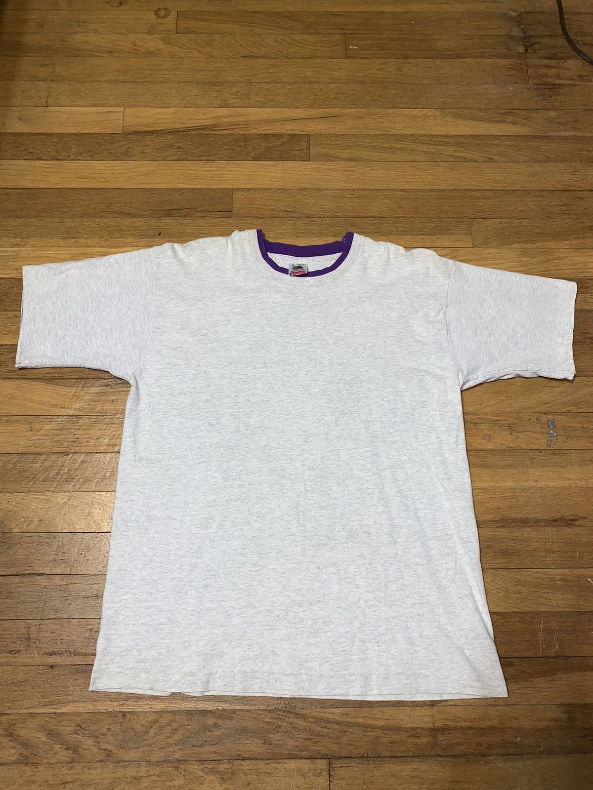 Vintage Fruit Of The Loom 90s Gray Purple Layered T Shirt