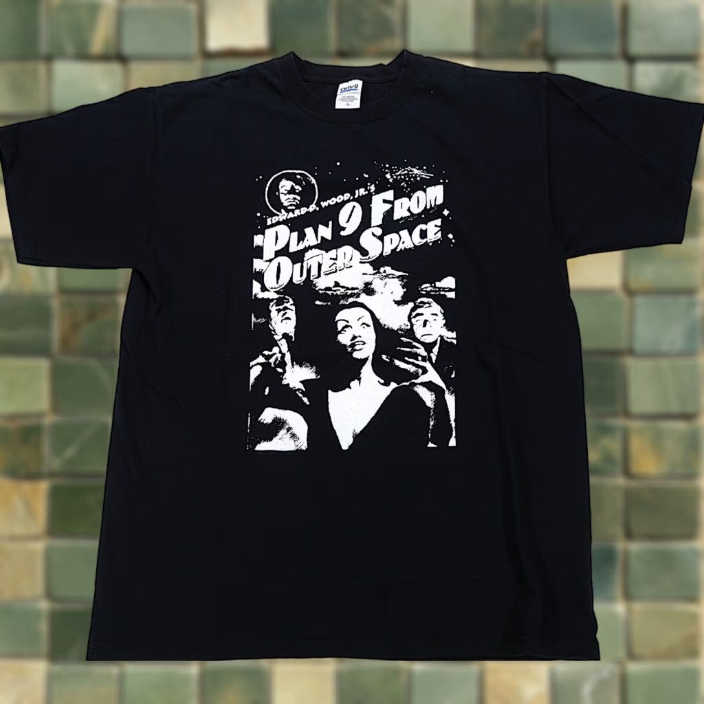 Vintage Rare Anvil Plan 9 From Outer Space T Shirt 90s 2000s Movie Film Black L Mens Shirt Gra
