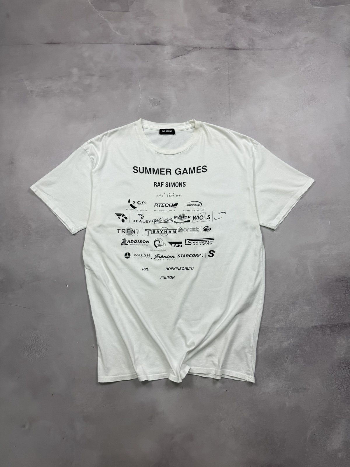 Simons Fw17 Raf Simons Summer Games Tee White Tagged L Fits Xl