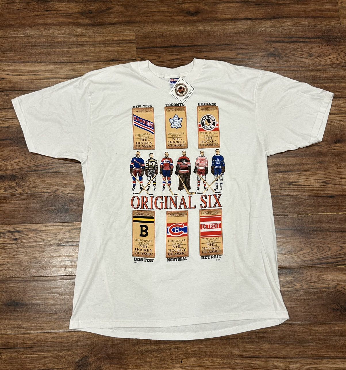 Nhl X Vintage Vintage Nhl Original 6 T Shirt By Hanes Rare 90s Xxl Hoodie, Sweatshirt | FlexRushtees.com