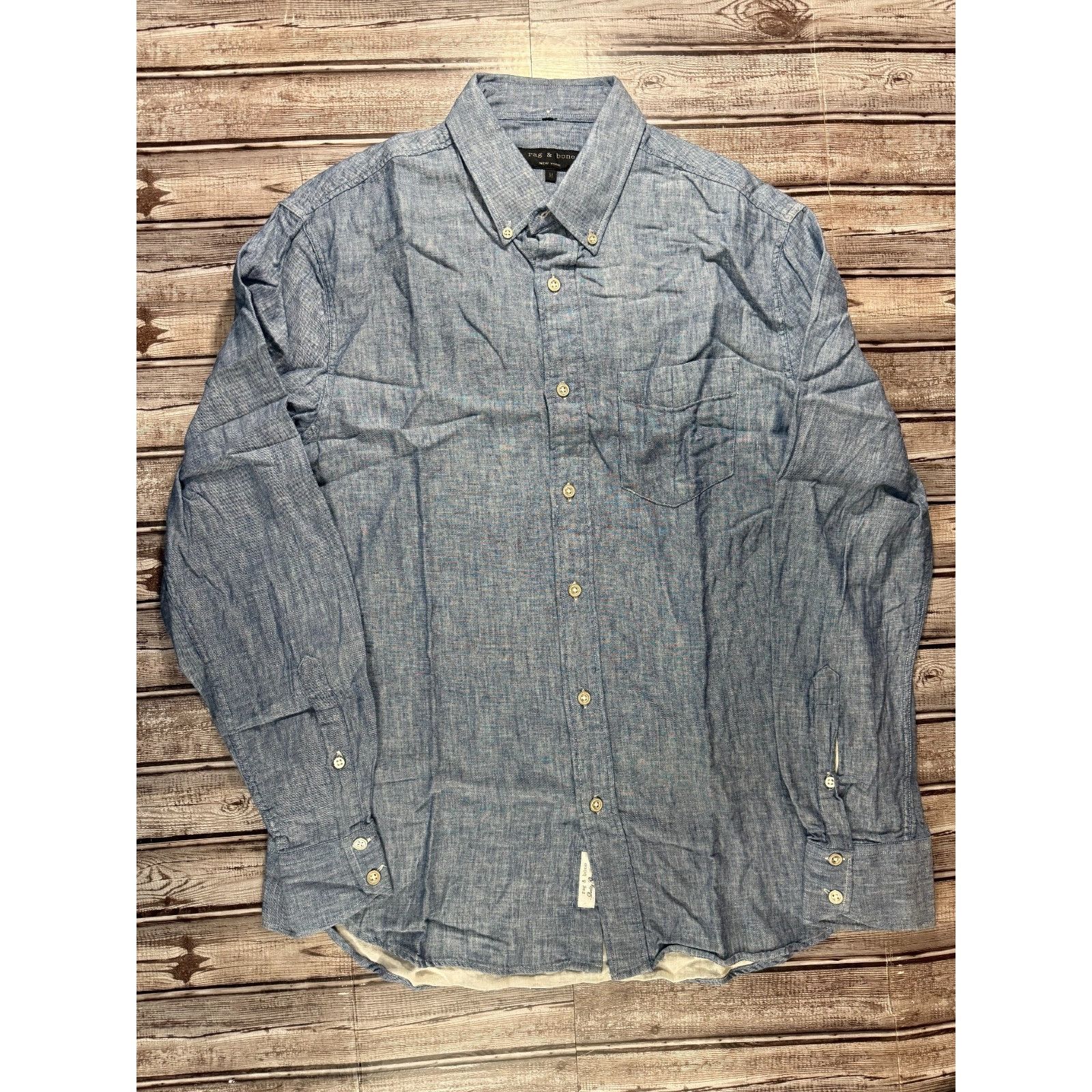 Bone Rag Bone Classic Fit Beach Shirt Size M Color Blue Nwot