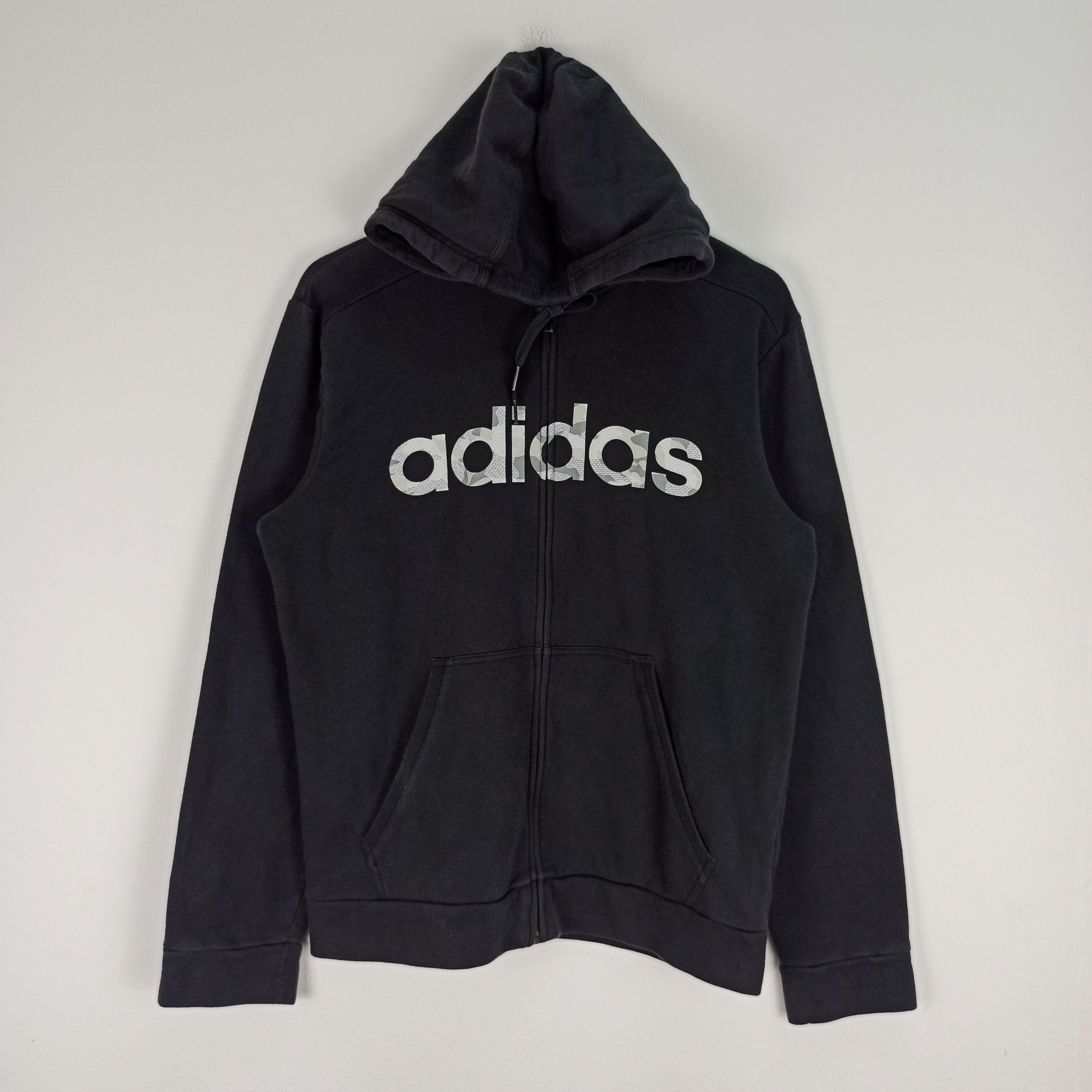 Rare Adidas Big Logo Spell Out Hoodie Full Zipper
