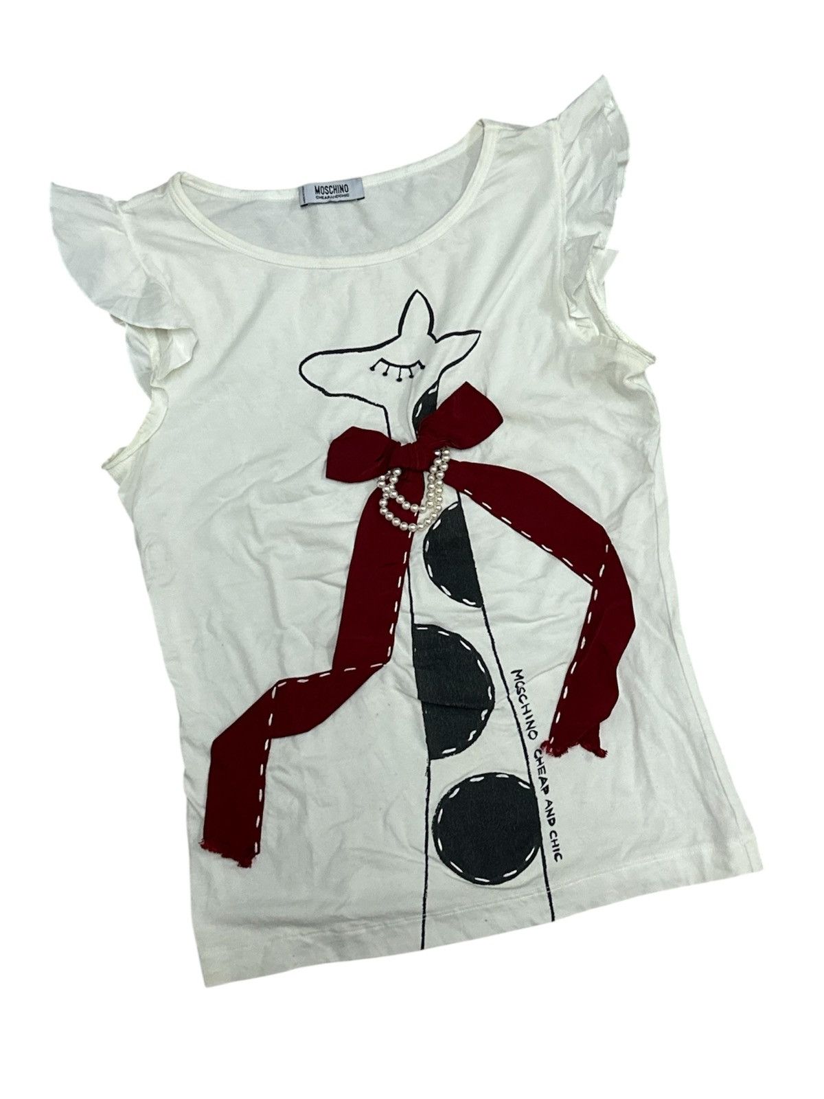 Moschino Cheap And Chic Ribbon Laces Pearl Shirt Hoodie, Sweatshirt | FlexRushtees.com