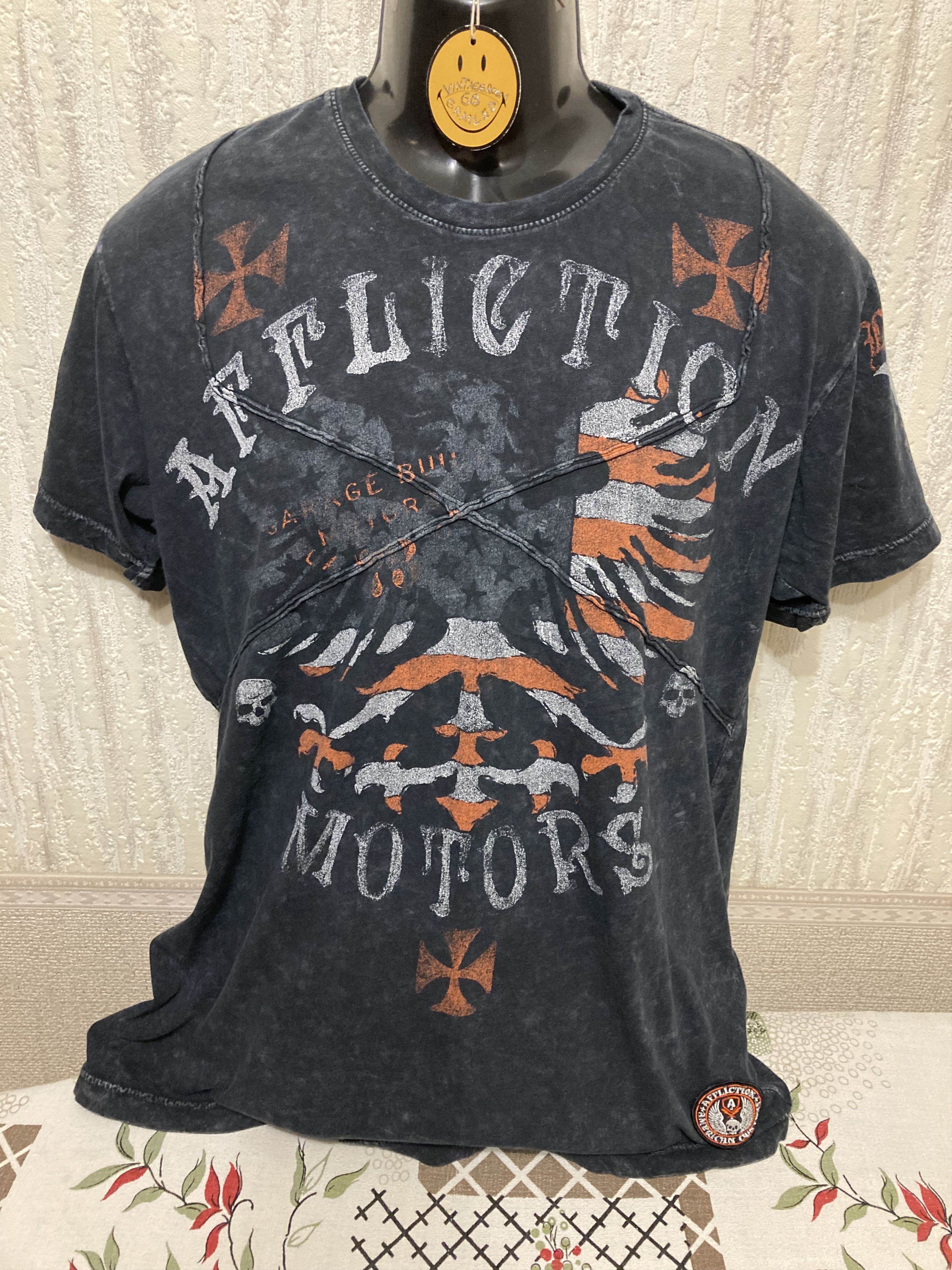 Vintage Y2k Affliction American Customs With Patches Tee