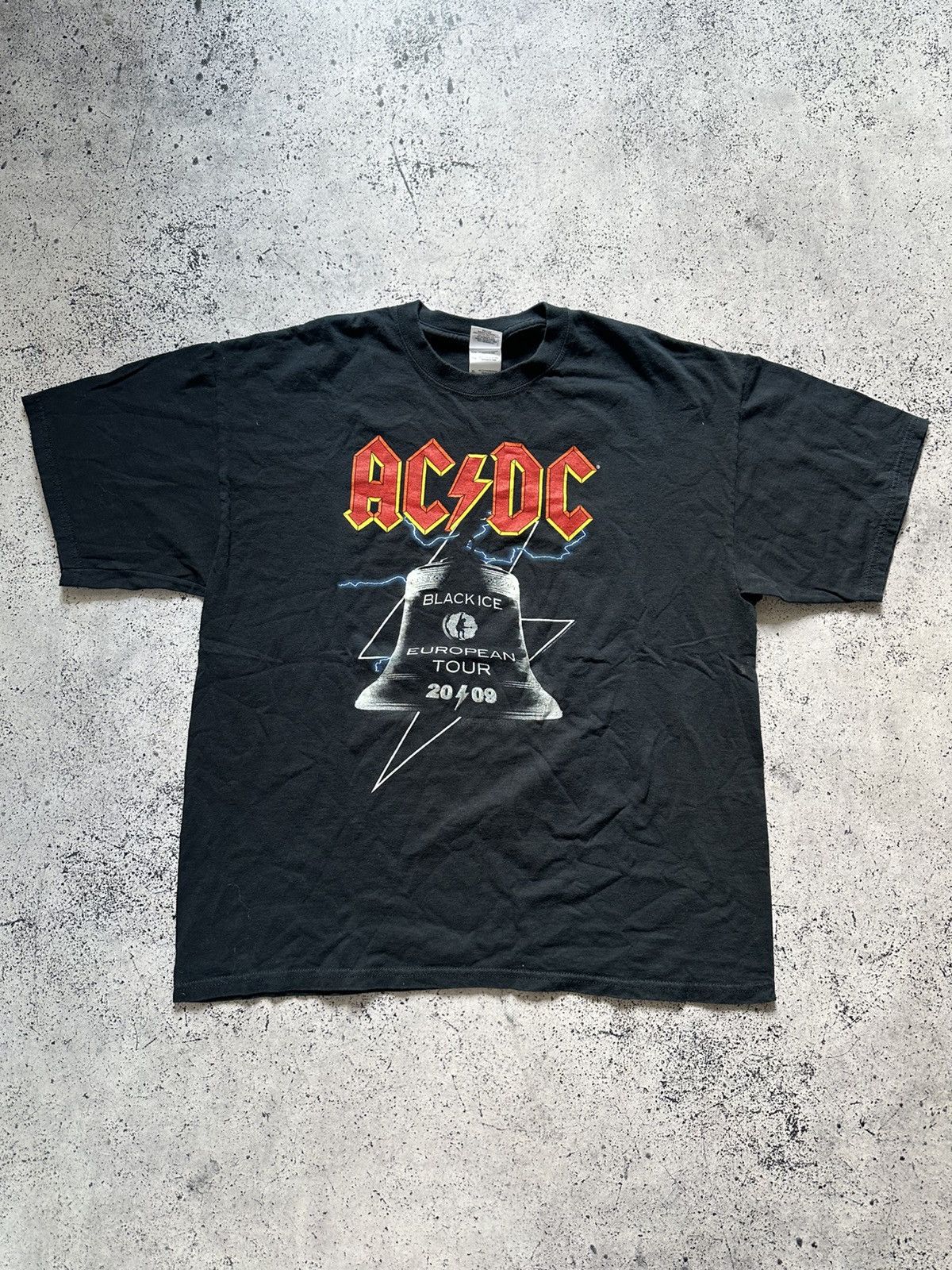Dc Vintage Ac Dc T Shirt 2009 Tee Black Ice European Tour Band Hoodie, Sweatshirt | FlexRushtees.com