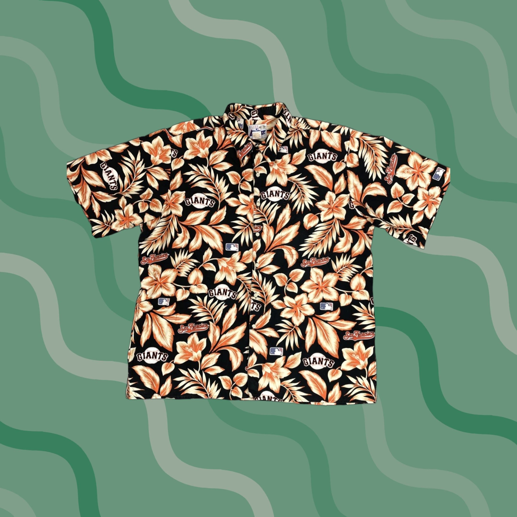 Spooner Reyn Spooner Sf Giants Shirt Men S 2xl Black Orange Tropical Floral Short Sleeve