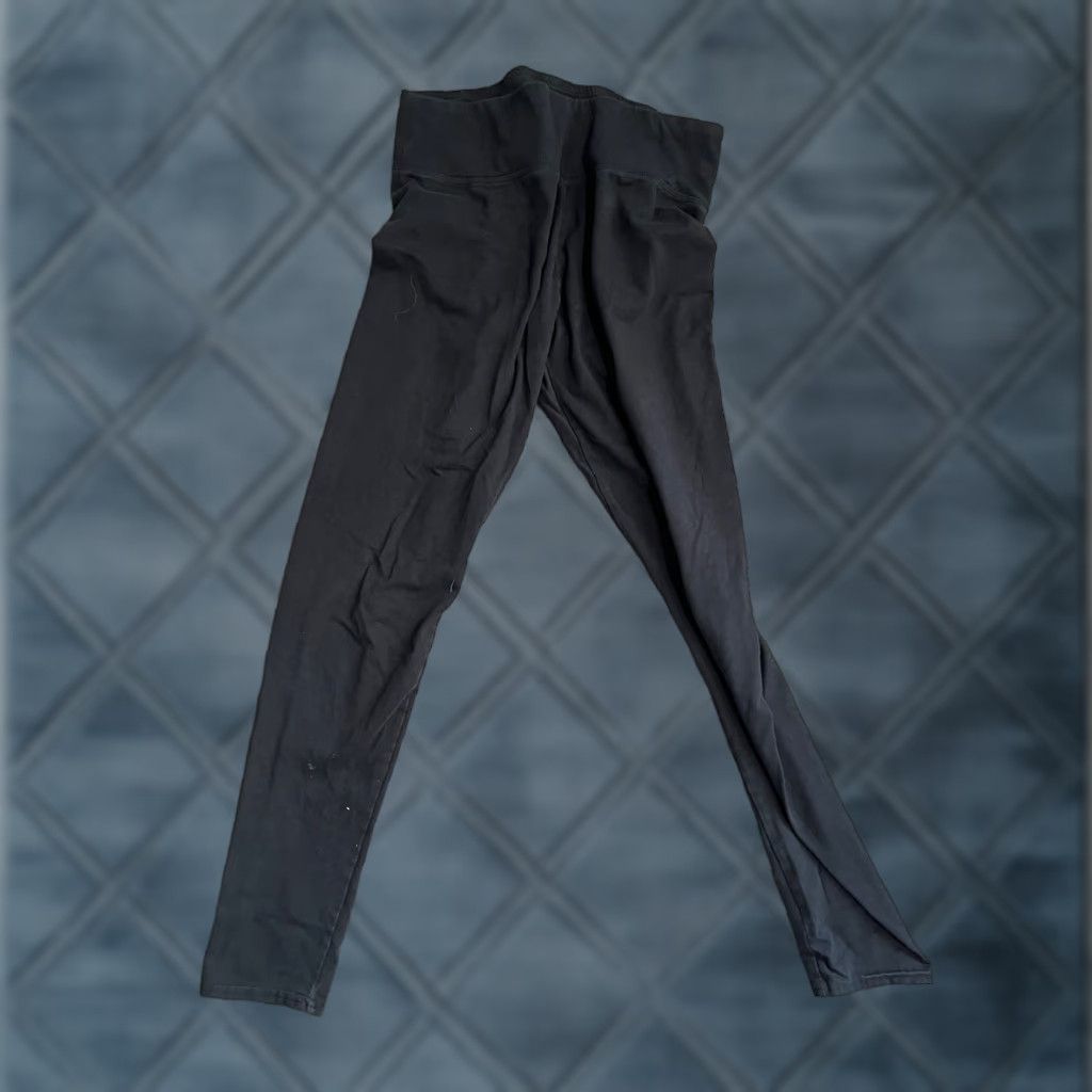 Vintage Aerie Chill Play Move Leggings Women S Large Black Solid Activewear Lightweight Full Leg Yog