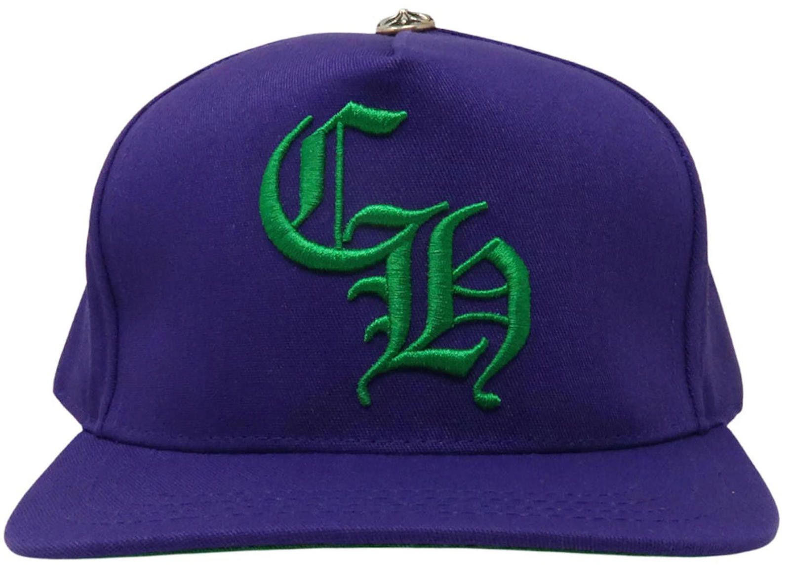 Hearts Chrome Hearts Ch Baseball Cap Purple Green Lightly Worn