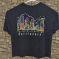 Vintage Cross Colours California Neon City Tropical Black T Shirt Large 90s Mens