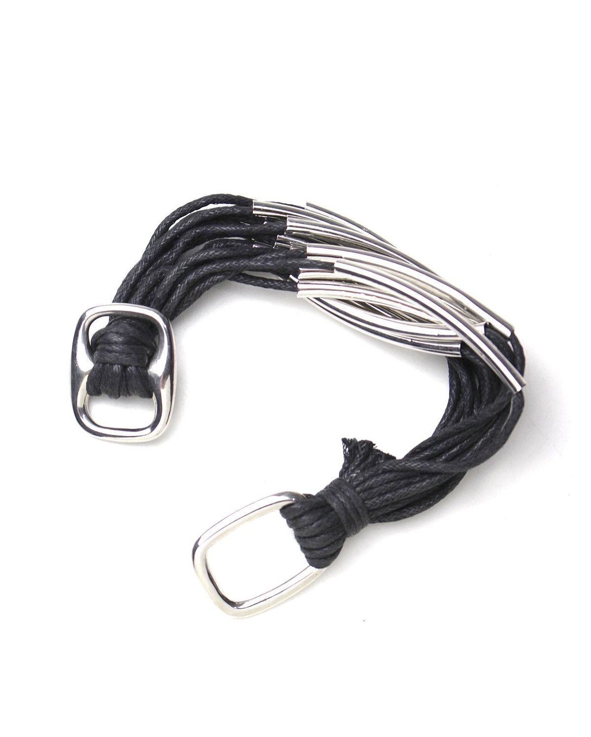 Hysteric Glamour 2000s Japanese Made Multi Strand Black Cord Metal Bracelet