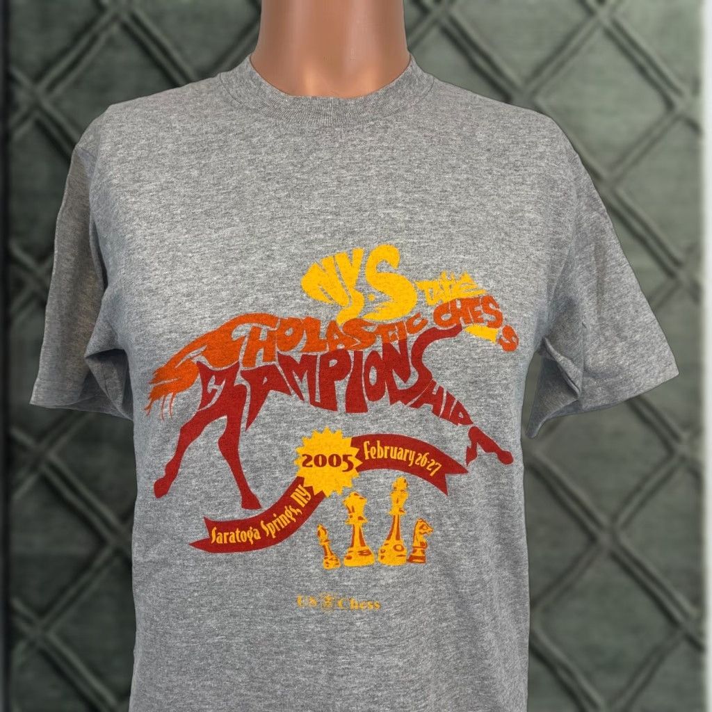 Gildan Vintage Scholastic Chess Championship Saratoga Springs Ny T Shirt S Gray Gildan Ultra Cotton Hoodie, Sweatshirt