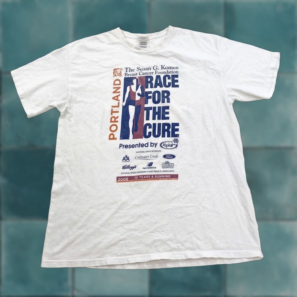 Vintage Susan G Komen Race For The Cure T Shirt Adult Large White 2006 Mens Short Sleeve L White 200 Hoodie, Sweatshirt