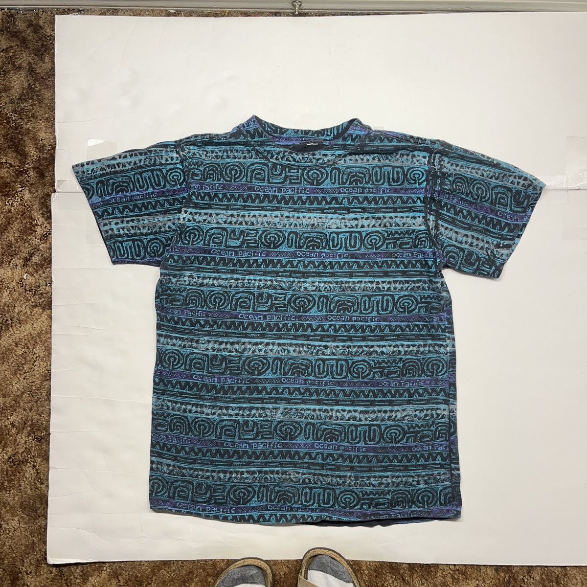 Vintage 90s Ocean Pacific Pattern Tee