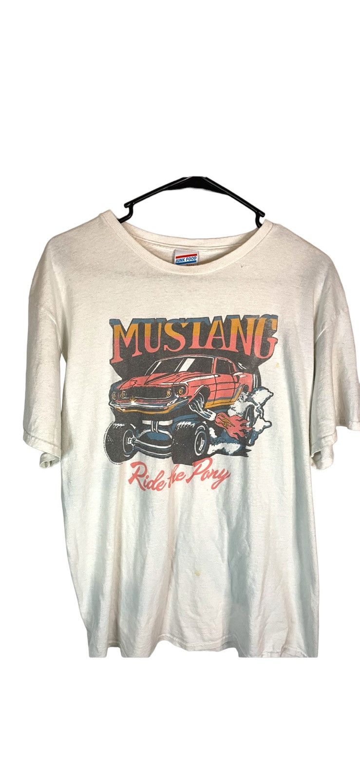 Vintage Junk Food Tee Tag Vintage Ford Mustang Ride The Pony Tee Hoodie, Sweatshirt | FlexRushtees.com