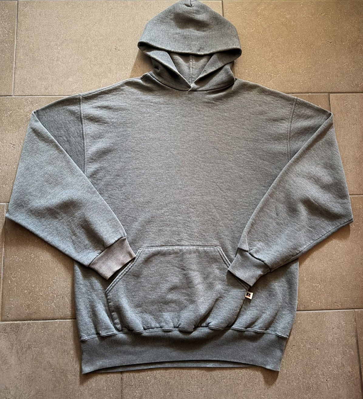 Russell Athletic Vintage 90s Russell Athletic Gray Teal Blank Hoodie