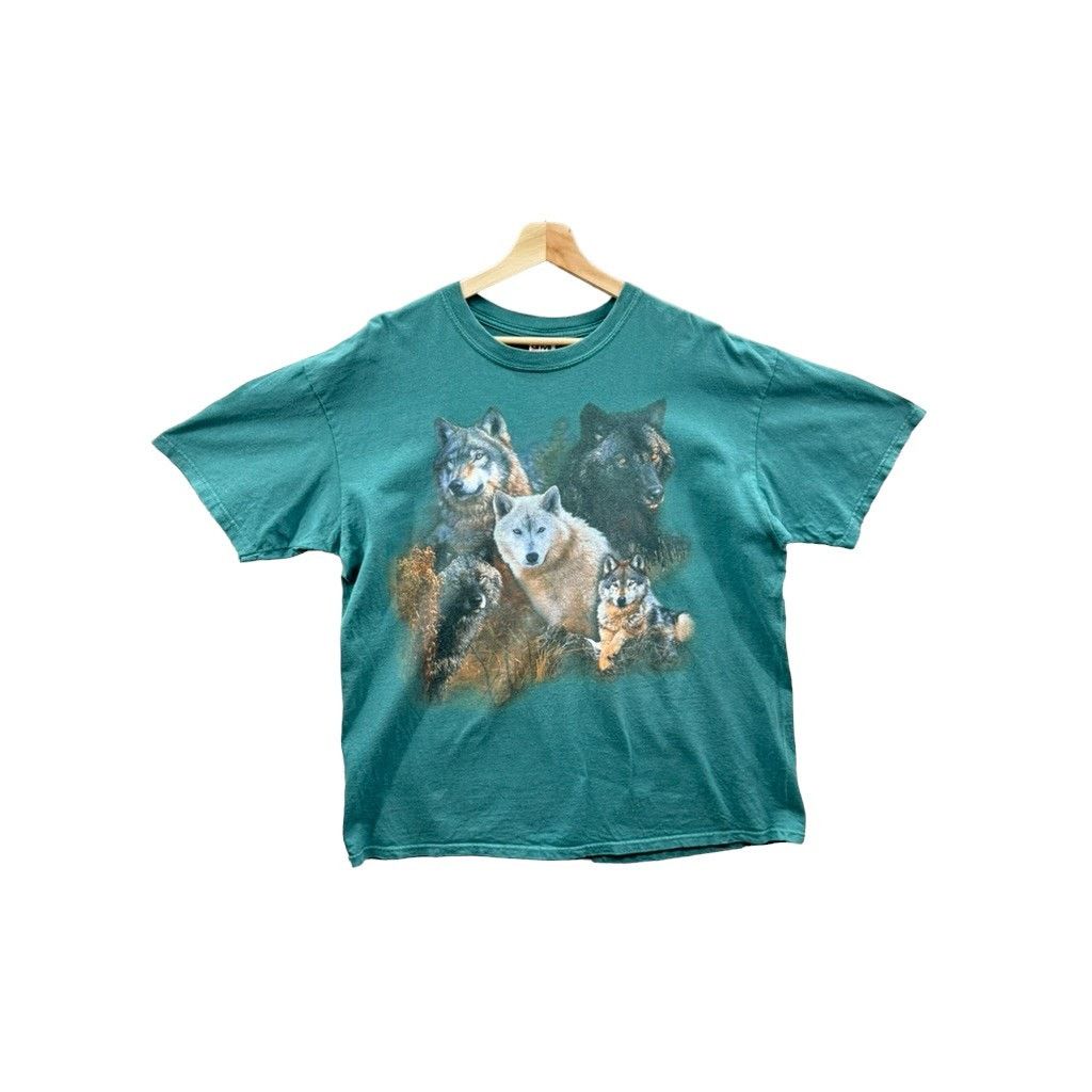 Vintage 1990 S Wolf Family Lineage Animal Nature Graphic Tee
