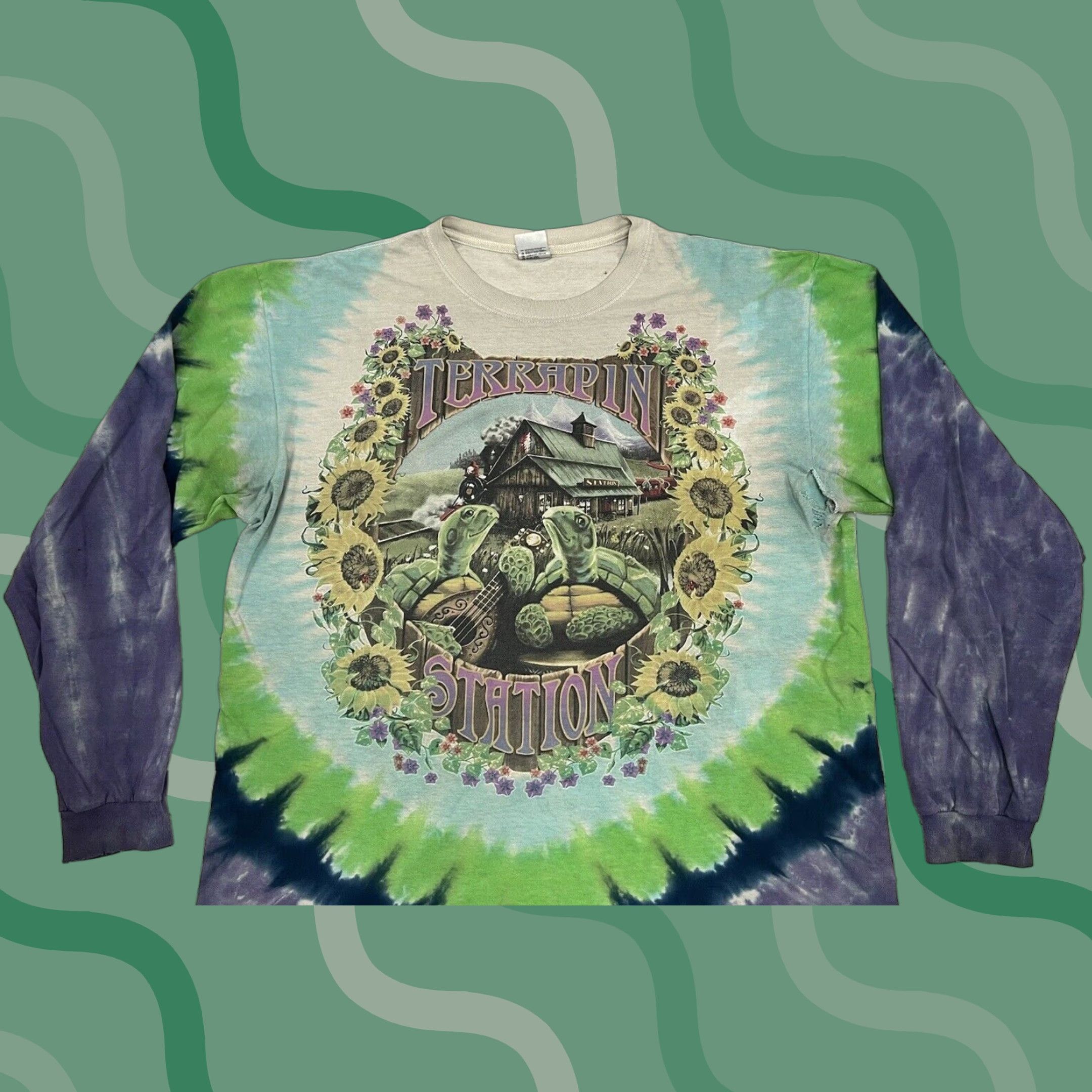 Anvil Vintage Grateful Dead Tie Dye Long Sleeve Shirt Xl Multi Color 90s Grunge Mens
