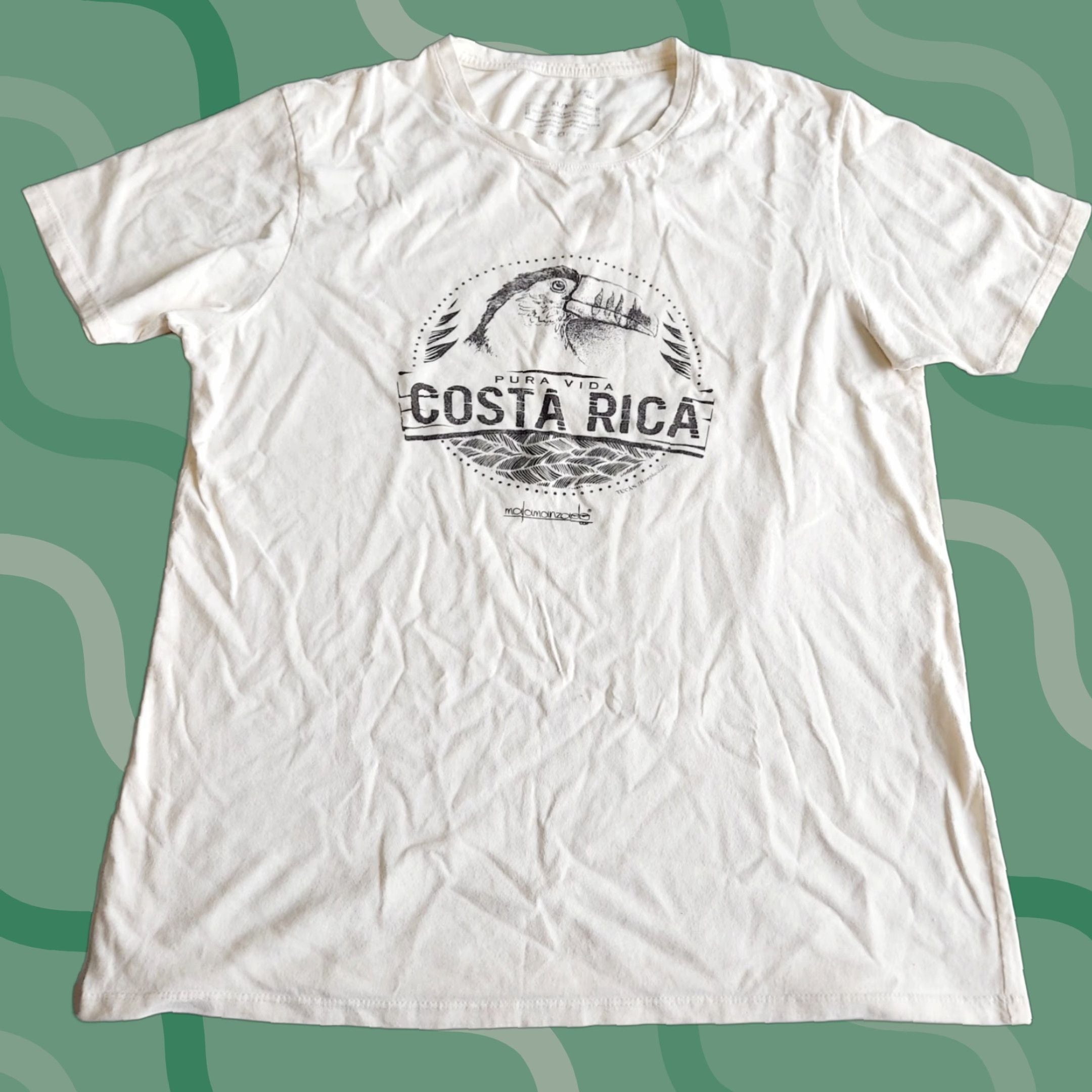 Vintage Costa Rica Pura Vida T Shirt Mens Xl Toucan Cream White Short Sleeve Graphic Crew Neck 100 C