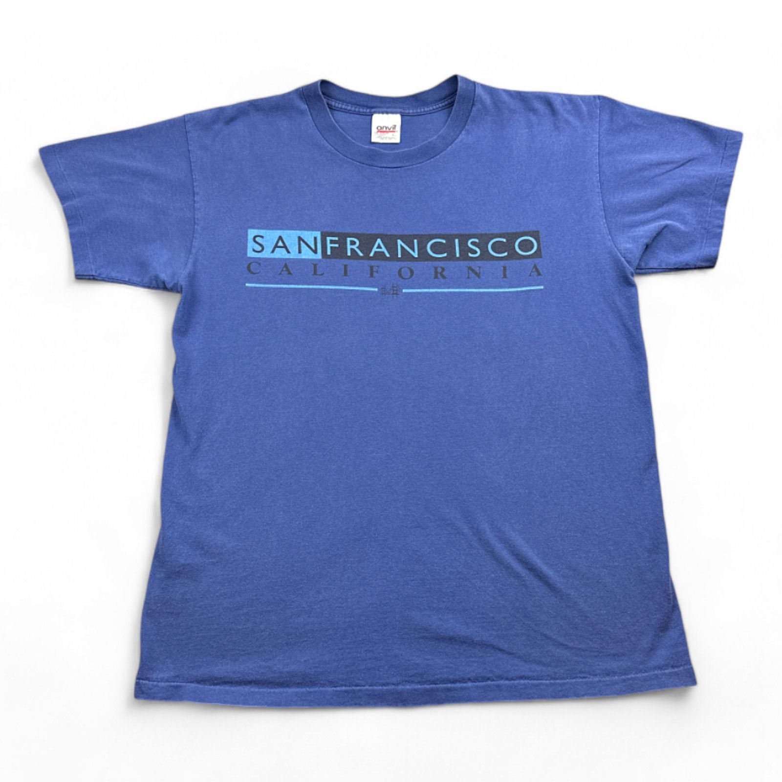 Vintage San Francisco California Shirt Blue Spell Out 90s
