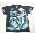 Vintage Wolf T Shirt Black Medium All Over American Hoodie, Sweatshirt | FlexRushtees.com