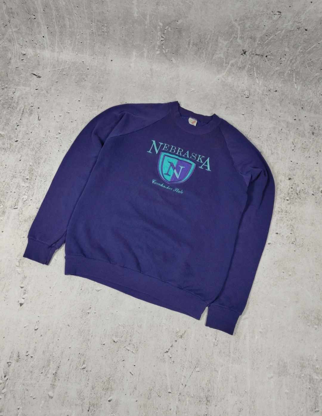 90s Vintage Jerzees Nebraska Varsity Sweatshirt Crewneck