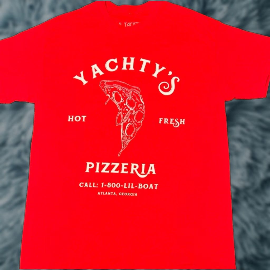 Vintage Lil Yachty Pizza Yachtys Pizzeria Tour 2017 Shirt Mens Medium Red Hip Hop 90s Rap Sh Hoodie, Sweatshirt