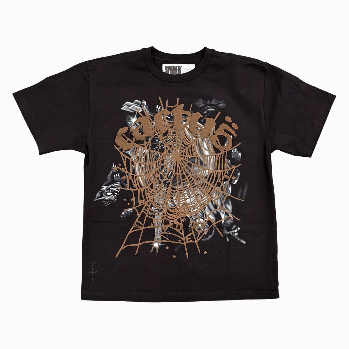 Travis Scott Cactus Jack X Sp5der Airbrush Tee Medium Hoodie, Sweatshirt | FlexRushtees.com