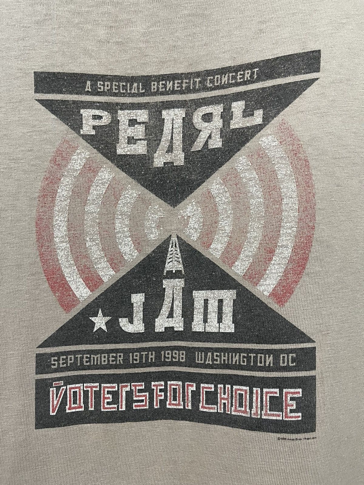 Vintage 1998 Distressed Pearl Jam Voters For Choice Tee Hoodie, Sweatshirt | FlexRushtees.com