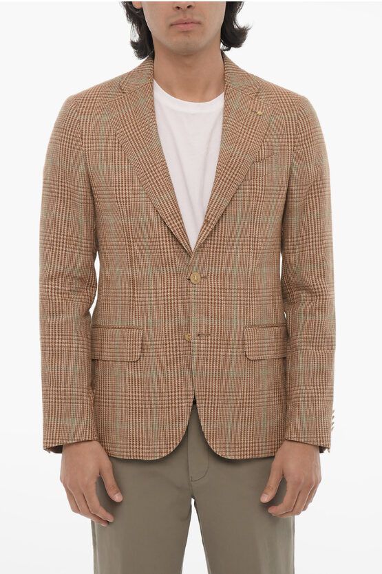 Corneliani Cc Collection Half Lined Retailored Suit With Check Pattern