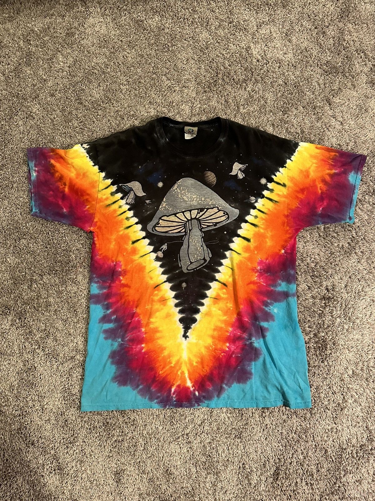 Vintage Liquid Blue Space Mushroom Tshirt