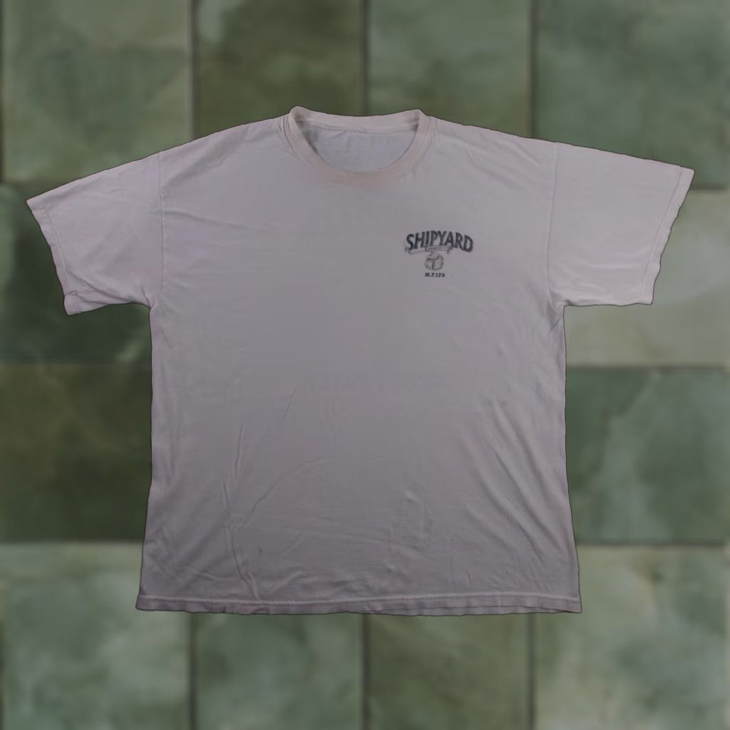 Vintage Shipyard Brewing Co Graphic T Shirt Mens 2xl White Crew Neck Brewery Beer Tee Casual