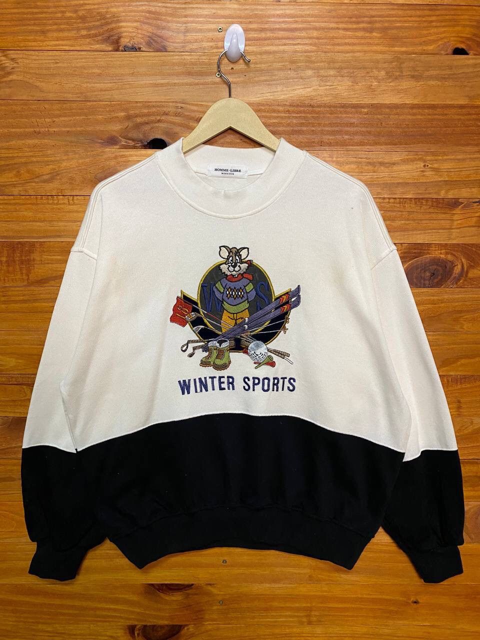 Japanese Brand Vintage Homme Libre Monsieur Winter Sport Sweatshirt