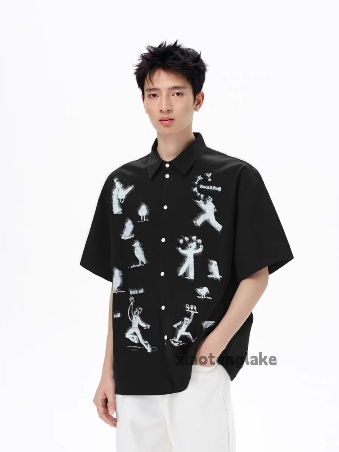 Vintage Unisex Outdoor Utility Pattern Graphic Beach Shirt