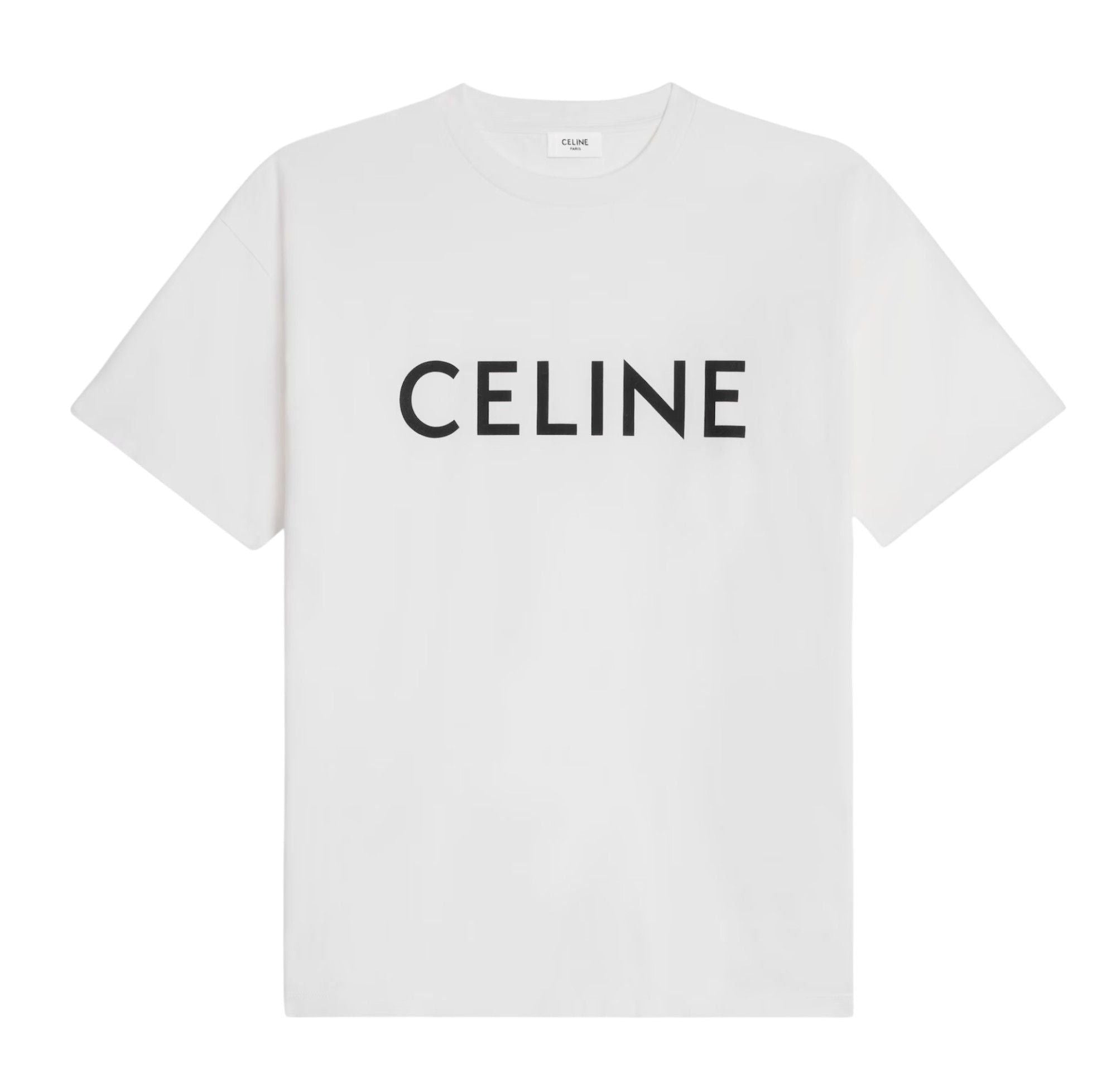 Celine Logo Tee White Lightly Worn Hoodie, Sweatshirt | FlexRushtees.com