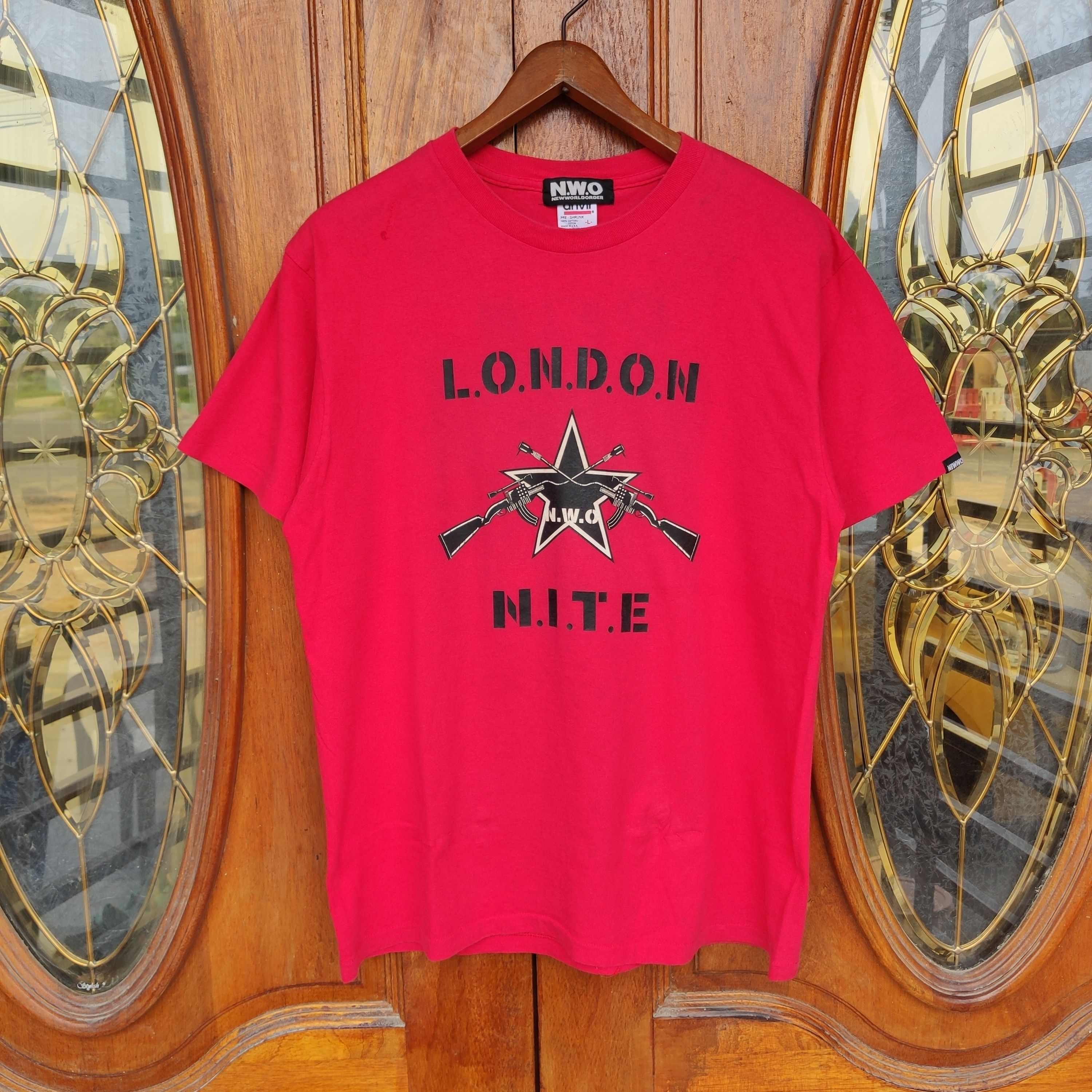 Vintage 90s N W O New World Order L O N D O N N I T E T Shirt Made In Usa Hoodie, Sweatshirt | FlexRushtees.com