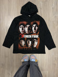 Vintage 90s Linkin Park Logo Band Hoodie Black T-Shirts, Sweatshirt | FlexRushtees.com