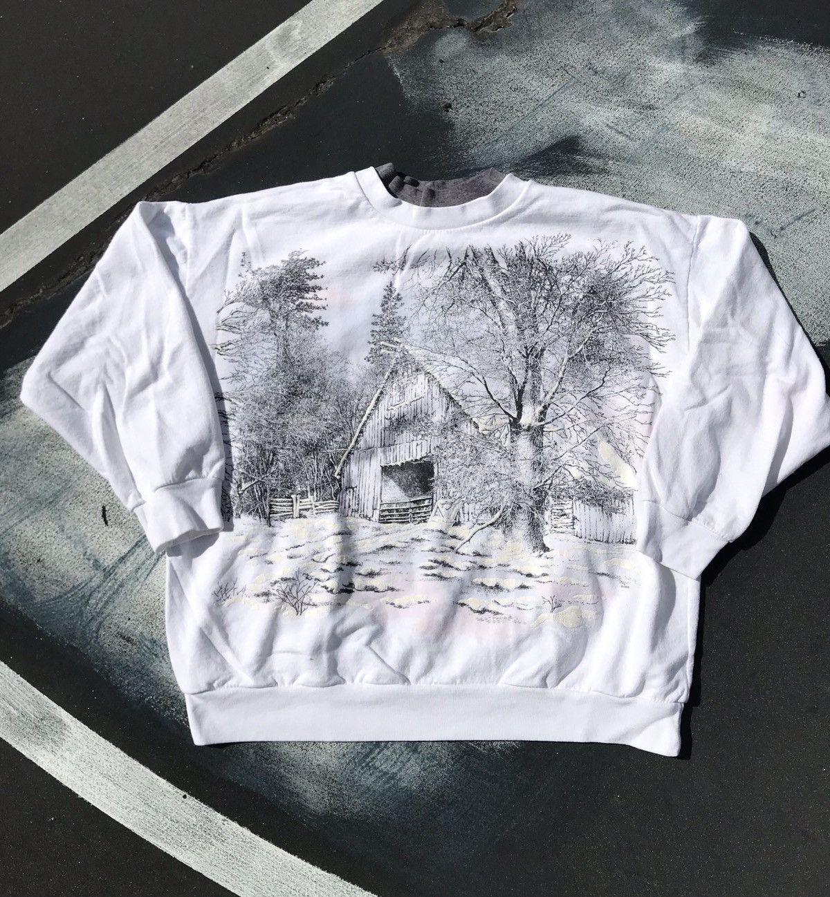 Vintage Nutcracker Winter Cabin Snow Crewneck Sweatshirt T-Shirts, Hoodie | FlexRushtees.com