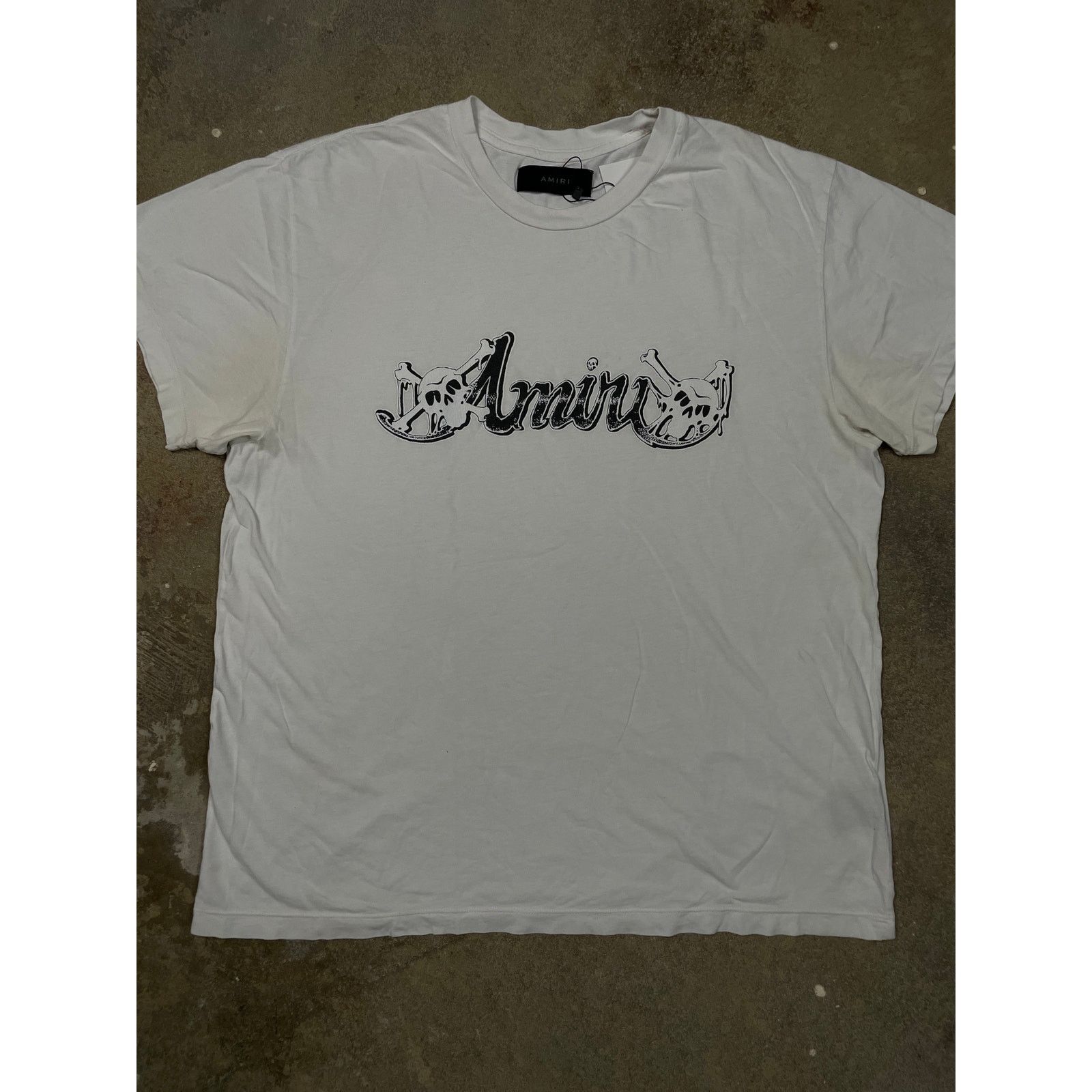 Amiri Chest Logo Skeleton Tee White Used Medium Hoodie, Sweatshirt | FlexRushtees.com
