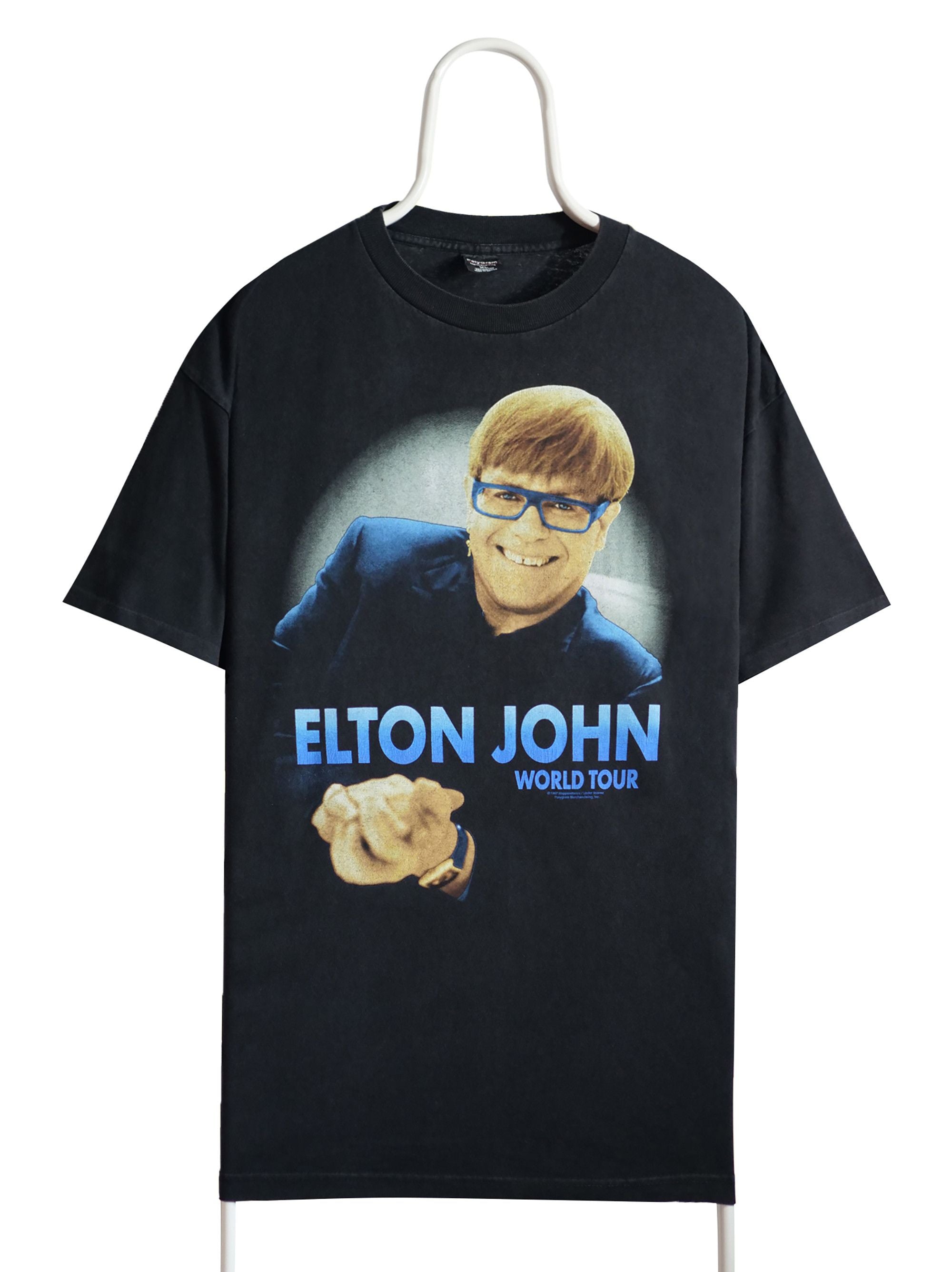 Band Tees Official Elton John Vintage World Tour 1997 T Shirt Hoodie, Sweatshirt | FlexRushtees.com