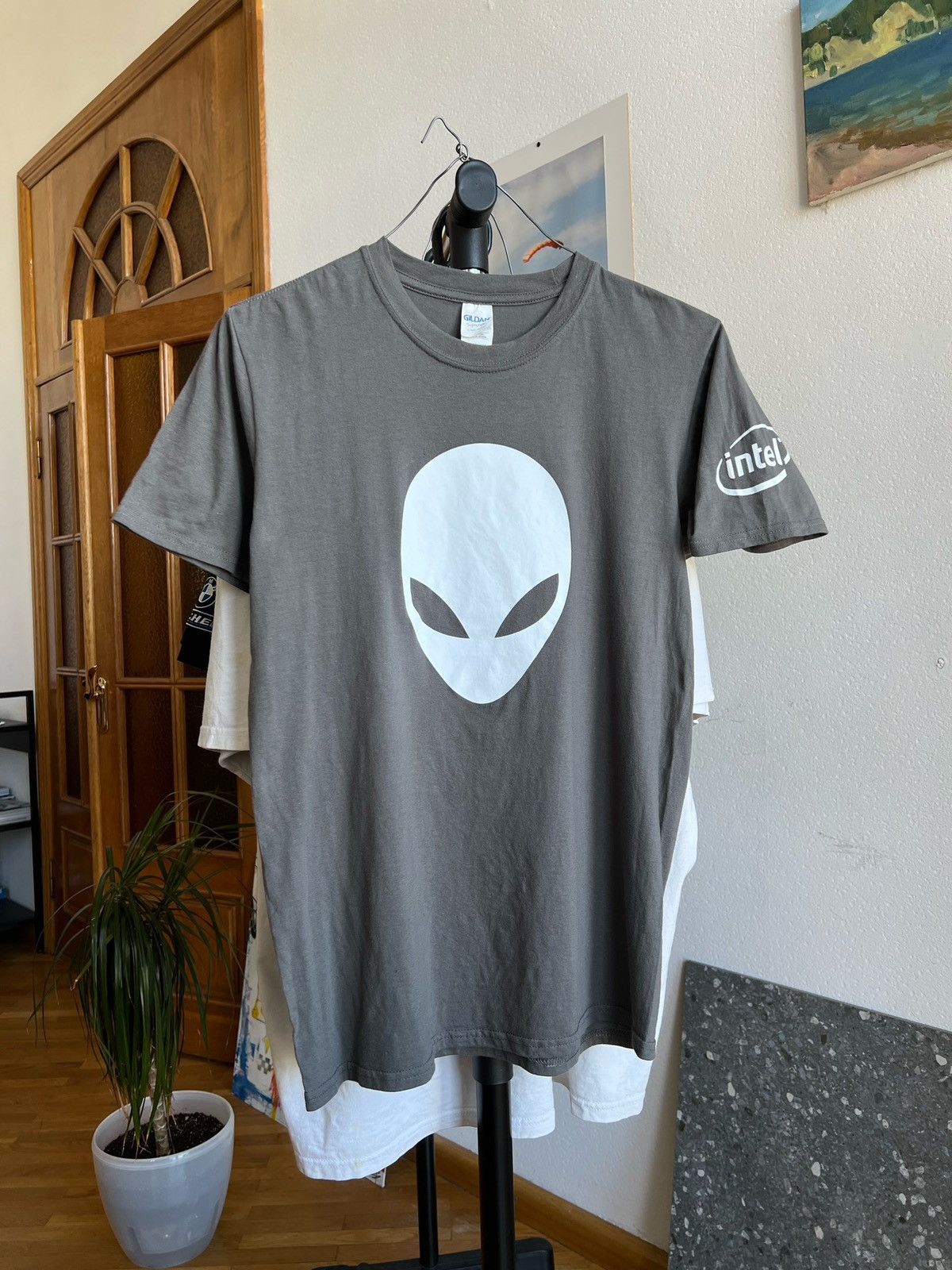 Band Tees X Vintage Vintage Alienware By Intel Printed Alien Head T Shirt