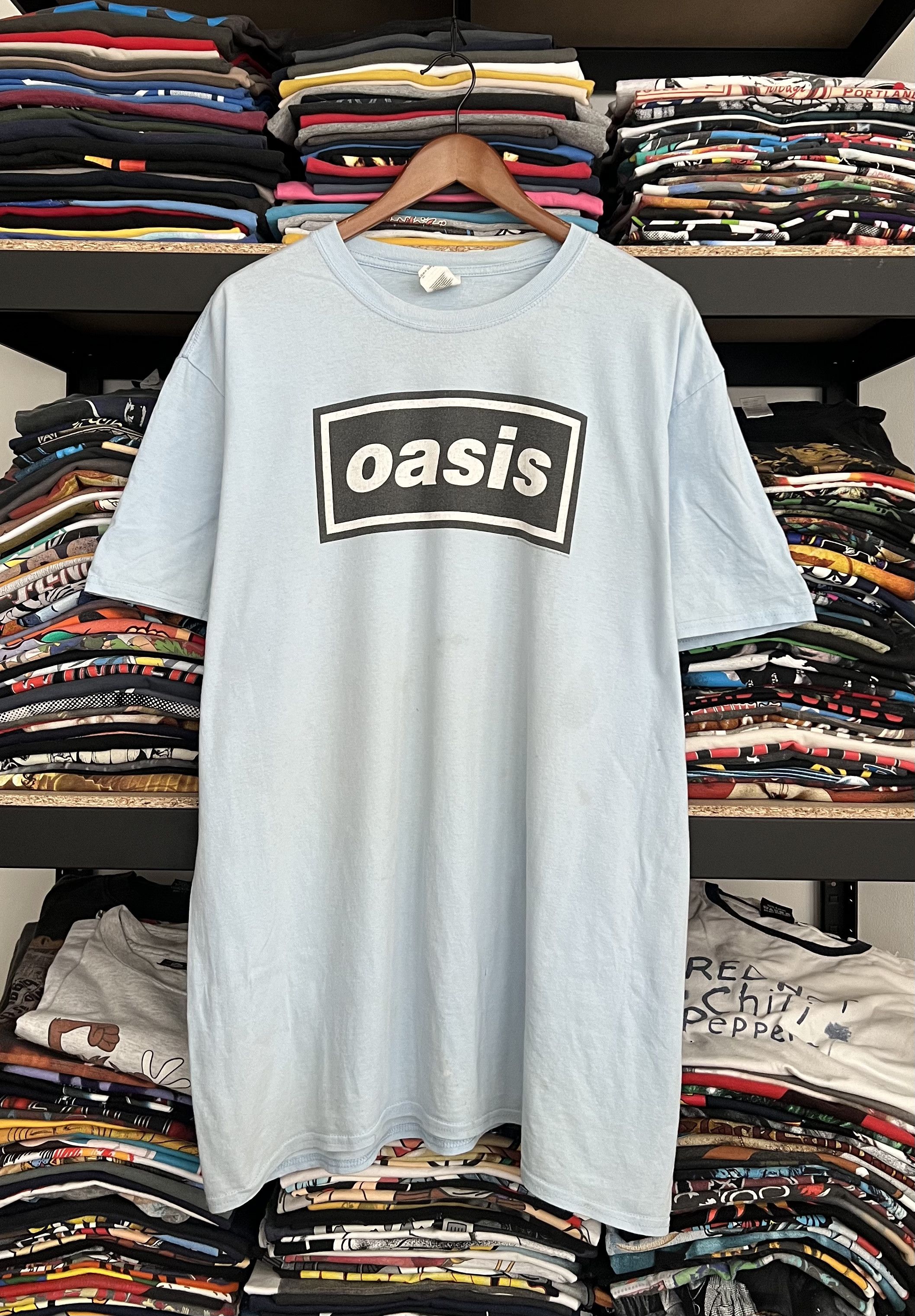 Vintage 2021 Oasis Britpop Blue Tee Hoodie, Sweatshirt | FlexRushtees.com