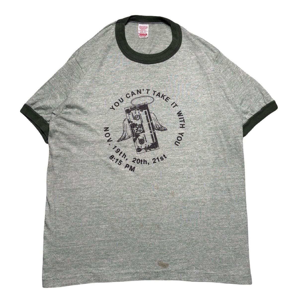 Other Vintage 60s You Can T Take It With You Money Ringer T Shirt
