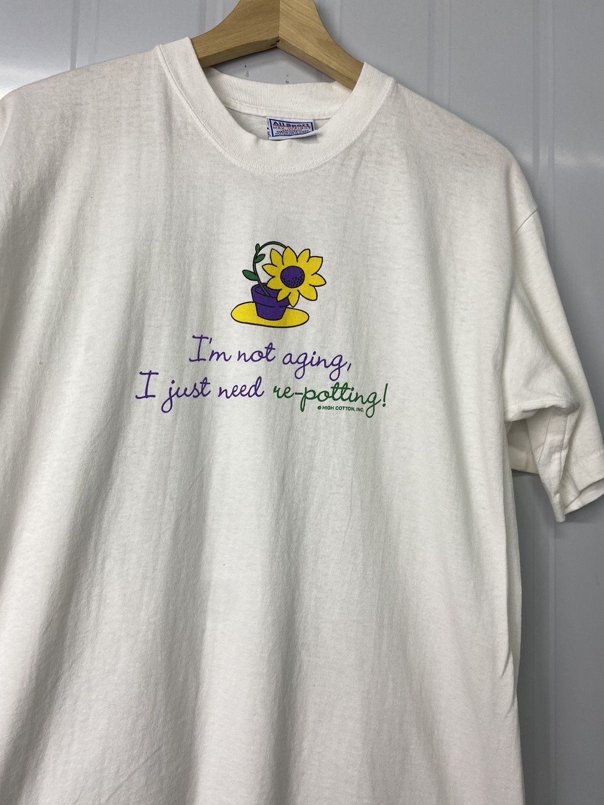Rare Vintage 90 S Quote Flower Tees Not Aging Promo Hoodie, Sweatshirt | FlexRushtees.com