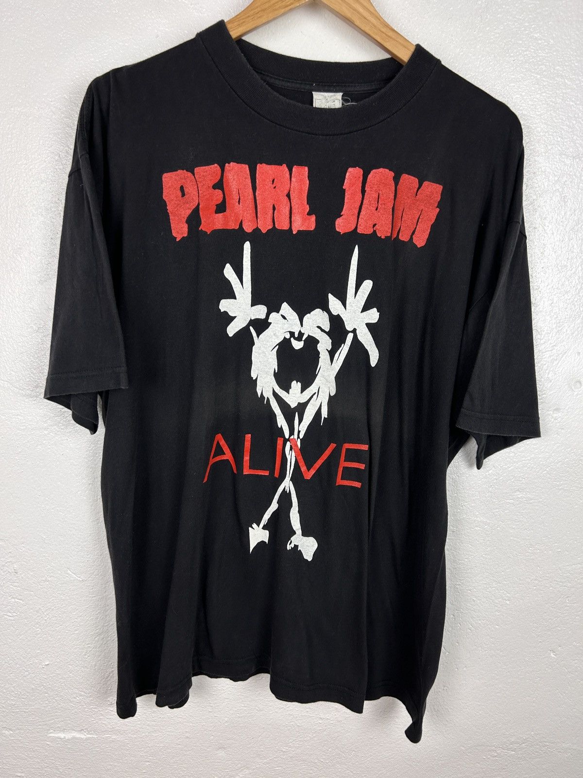 Band Tees 90s Vintage Pearl Jam Alive Faded Line Short Sleeve T Shirt Hoodie, Sweatshirt | FlexRushtees.com