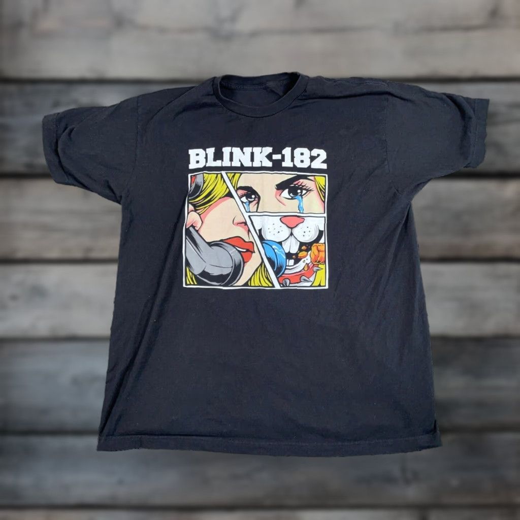 Vintage Retro Blink 182 Rabbit Girl Print T Shirt Adult Large Black Punk Music Unbranded Shi Hoodie, Sweatshirt